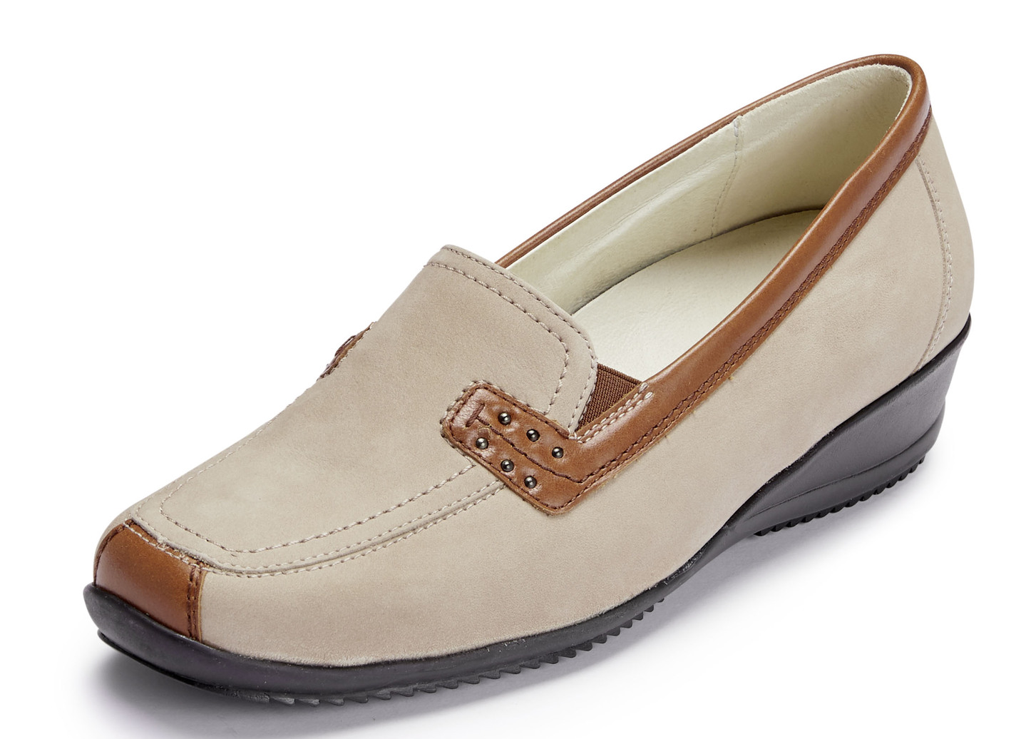 Waldläufer Slipper mit Ziernieten und seitlichen Gummizügen