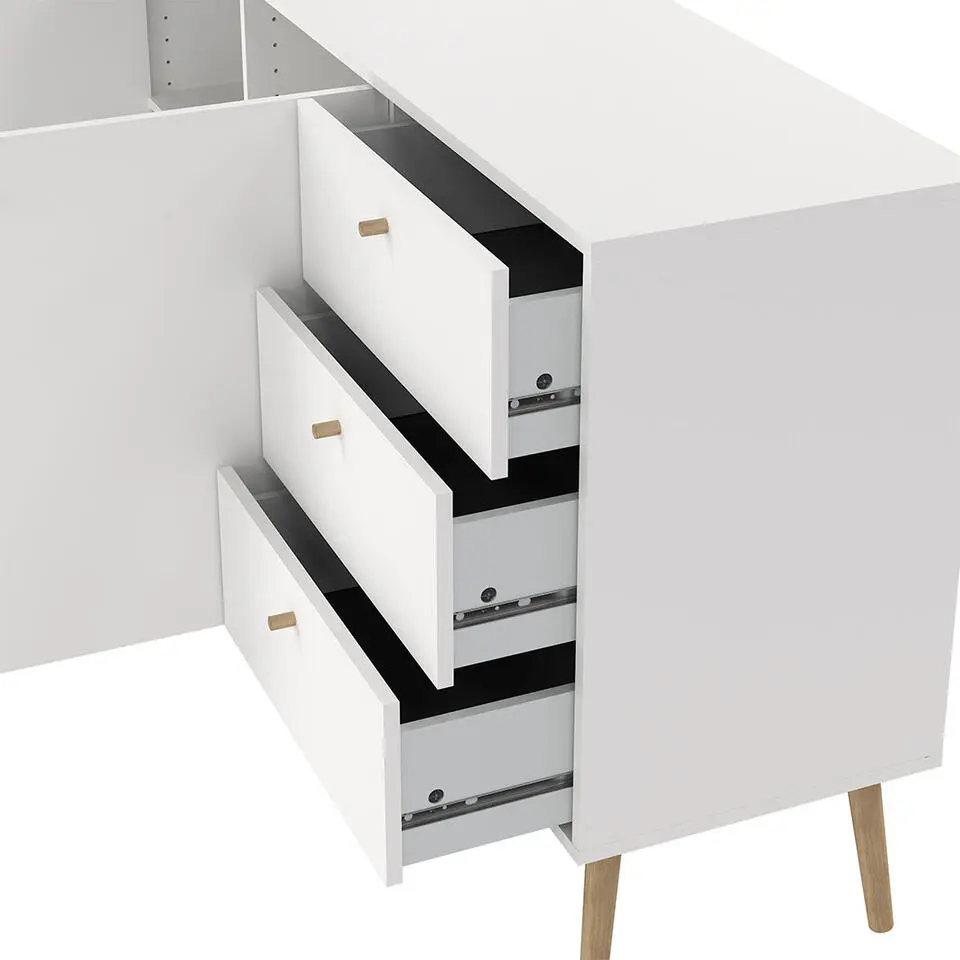 Hioshop Bodo dressoir 2 deuren- 3 lades wit
