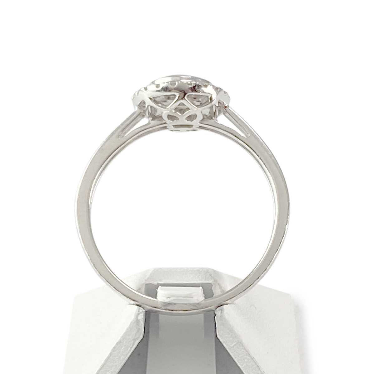 Bague d'occasion or 750 blanc diamants synthétiques