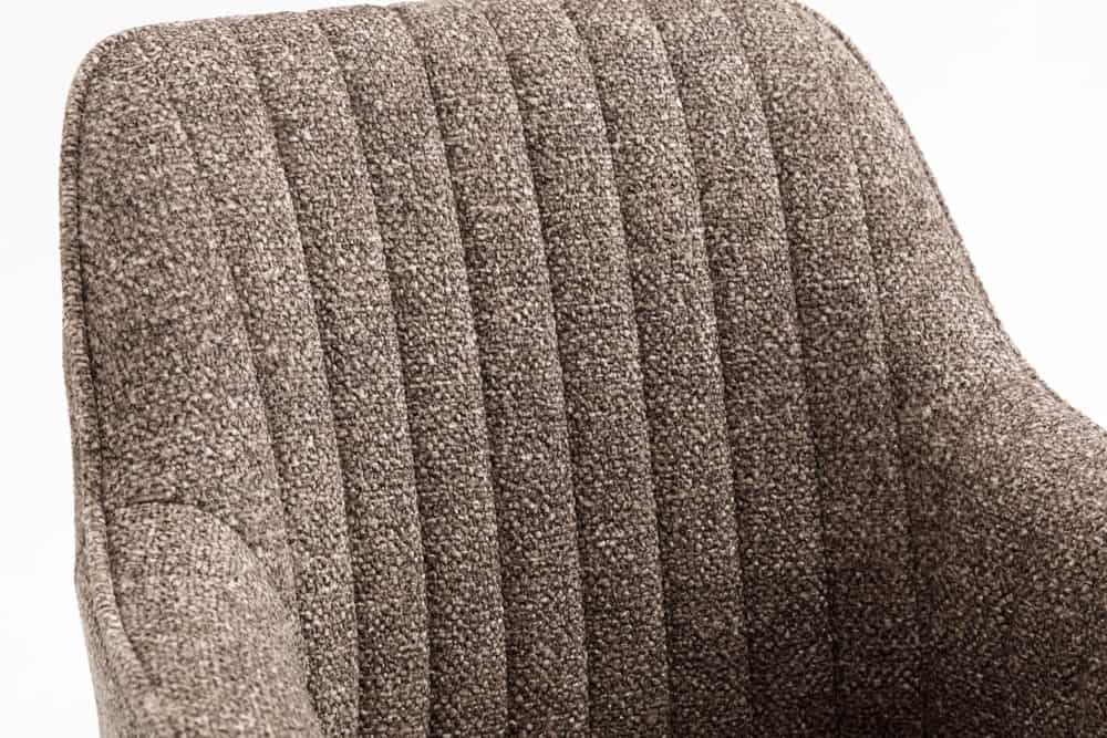 Design Stuhl LIVORNO taupe Strukturstoff schwarz Massivholz drehbar Auto-Return-Funktion