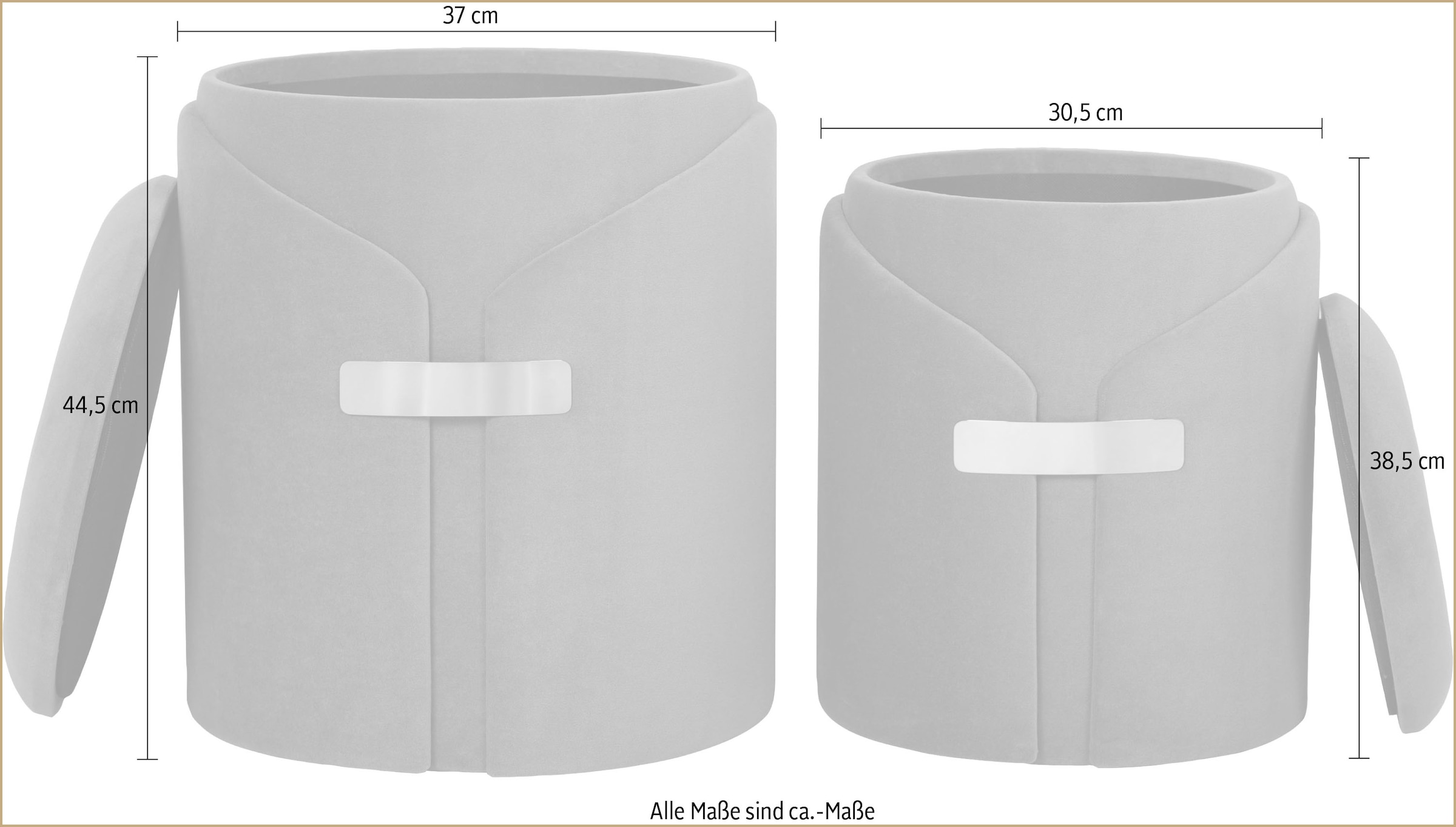 Kayoom Polstergarnitur »Hocker Forcet 125 2er-Set, Edler Kunstsamtbezug« Set, Hocker 1: B 30,5/ H 38,5/ T 30,5 cmHocker 2: B 37/ H 44,5/ T 37 cm, 2 Stk. tlg. modern, mit Stauraum, dekorativ, Viele dekorative Farbkombinationen