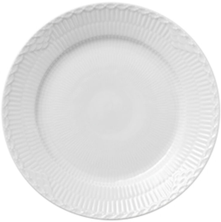 Royal Copenhagen Hvid Halvblonde 19 cm. tallerken Hvid