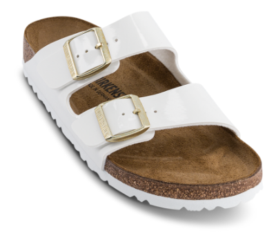 Birkenstock Arizona med Narrow Original fodseng Birko-Flor Hvid lak