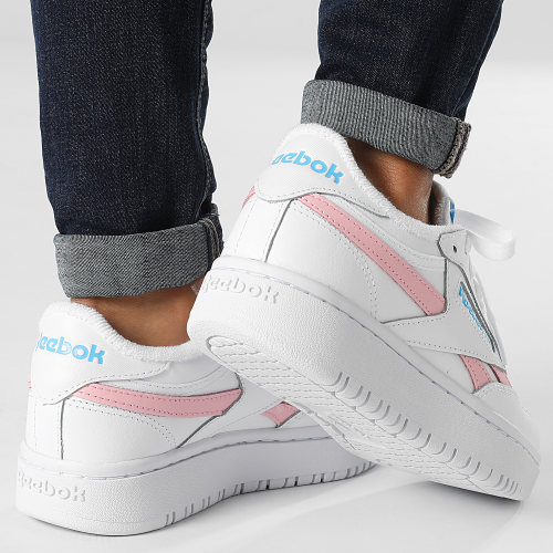 Baskets Femme Club C Double Revenge GV7030 Footwear White Pink Glow Radical Aqua