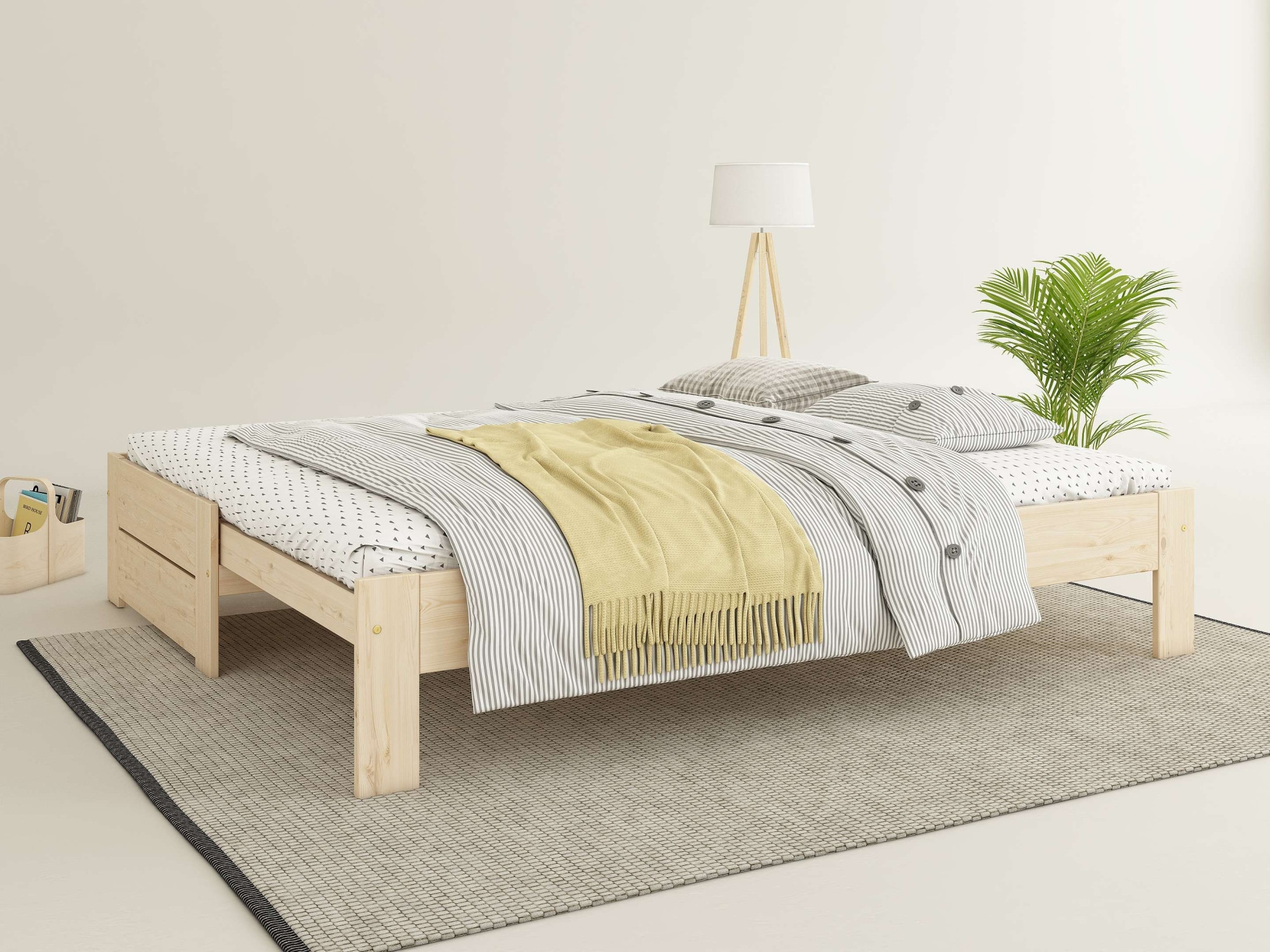 Home affaire Massivholzbett »Imme, ausziehbar 90cm-180cm, ideal für Schlafbesuch, mit Lattenrost« Liegefläche 2x 90x200cm,  Massive Kiefer, Schubkasten optional, Belastbarkeit 180 KG