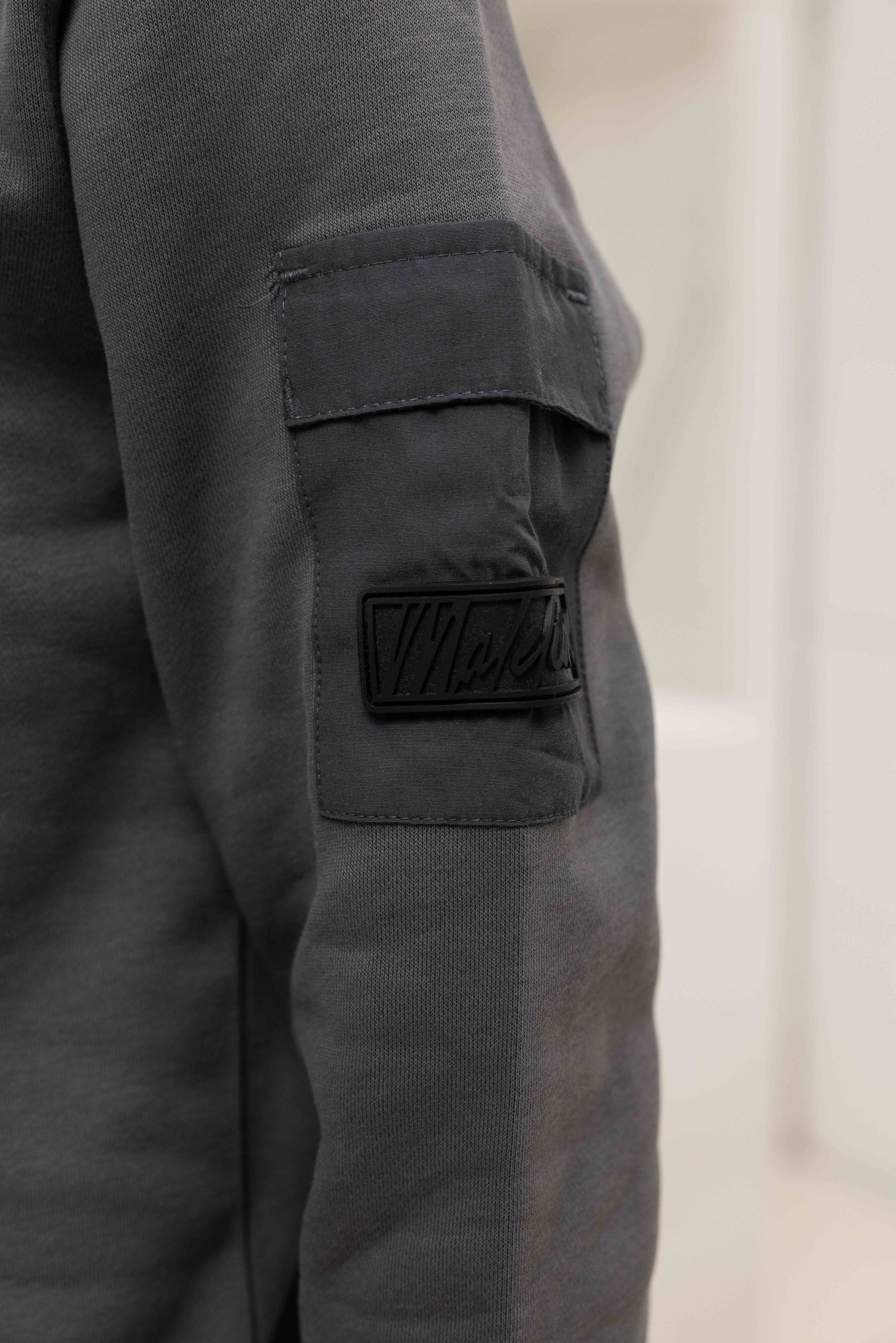 Malelions Nylon Pocket Sweater Kids Grijs