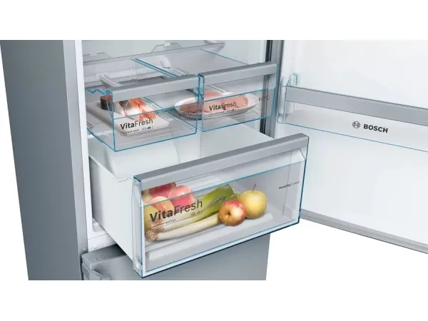 Bosch Serie | 4 KGN397IEQ - Køleskab/fryser - bund-fryser - bredde: 60 cm - dybde: 66 cm - højde: 203 cm - 368 liter - Klasse E - rustfrit stål