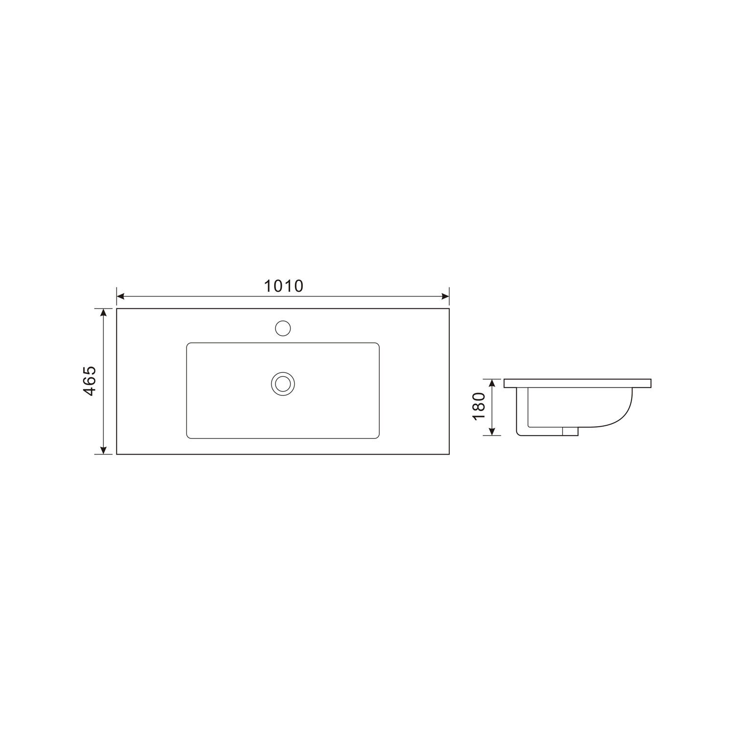 Muebles Ideal badmeubel 100cm met wastafel en spiegel zwart mat