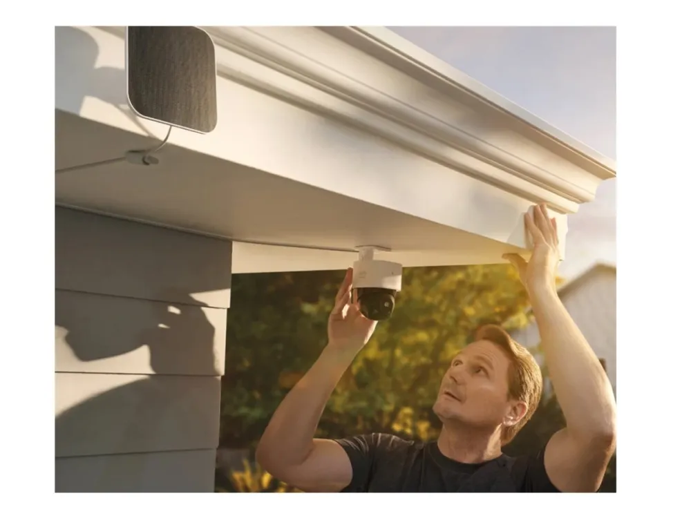 Eufy SoloCam S340 - Netværksovervågningskamera - panonering / hældningsvinkel - kanontårn - vejrbestandig - farve (Dag/nat) - 3K - audio - trådløs - WiFi - med Solar Panel