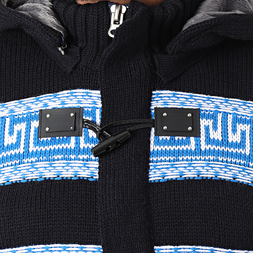 Gilet Capuche Noir Bleu