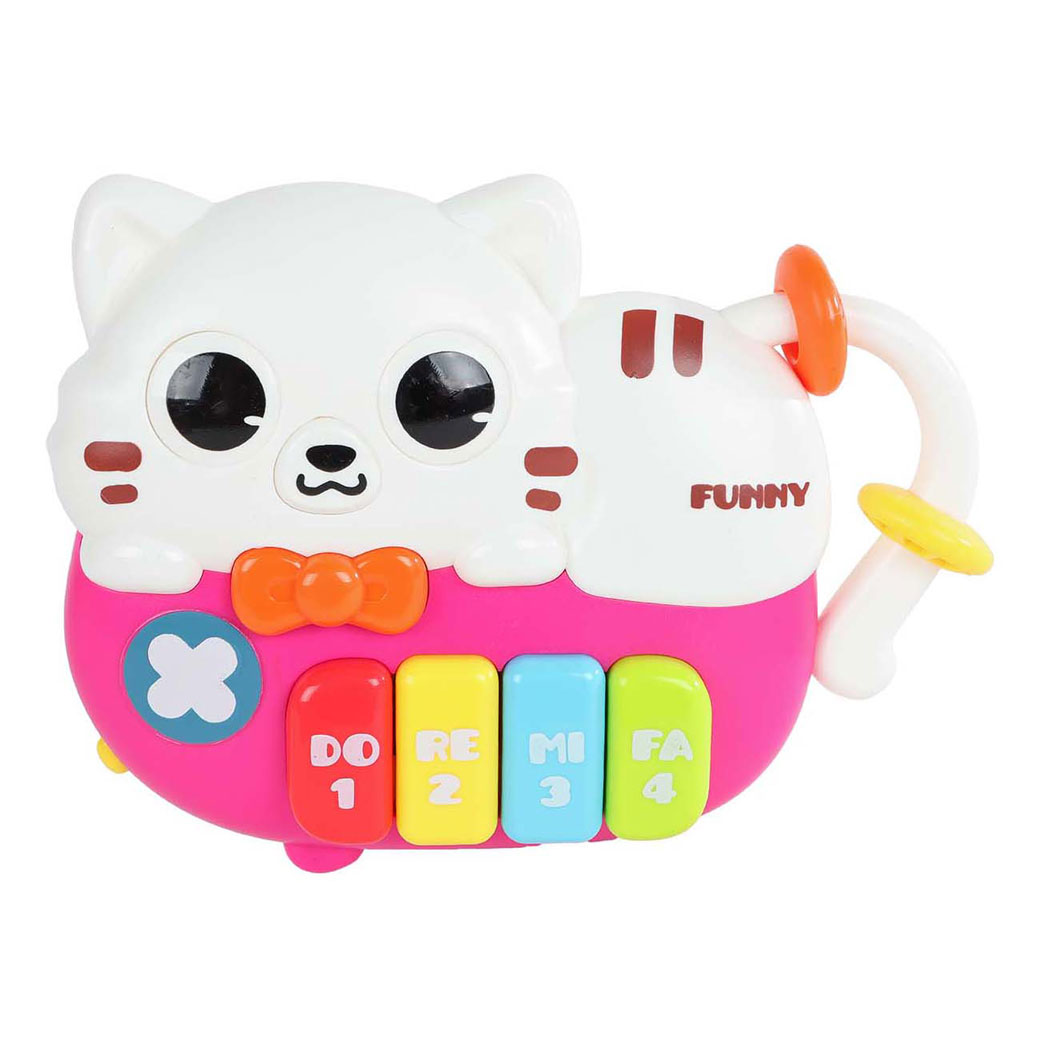 Mini ClubDierenpiano Poes met Licht en Geluid, 15cm