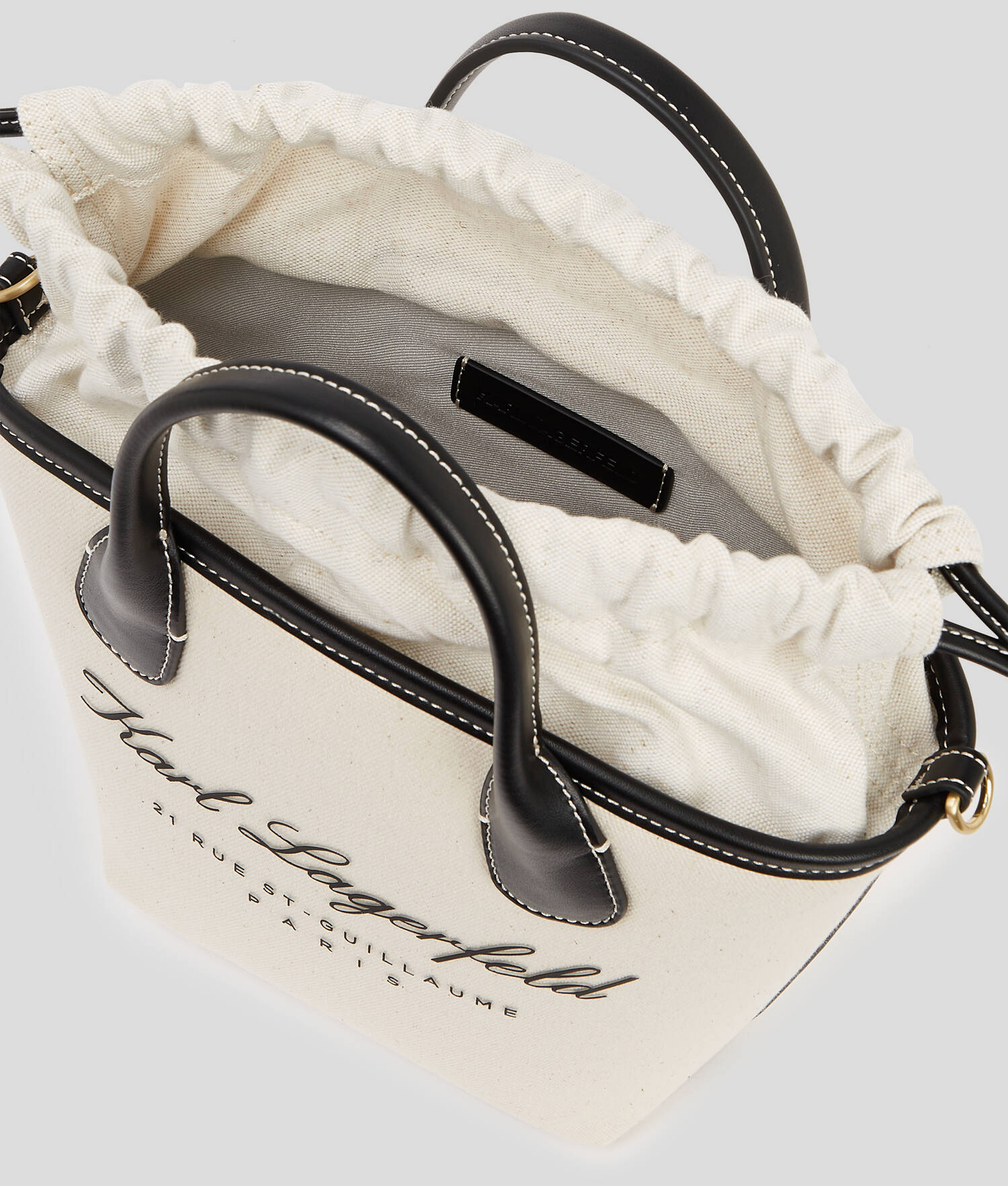 PETIT SAC CABAS EN TOILE HOTEL KARL - Naturel/Noir