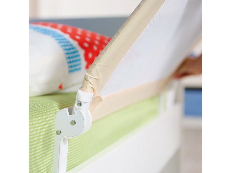 roba Bettgitter Klipp-Klapp Beige 150 x 40 cm Bettschutzgitter klappbar für Babys & Kinder