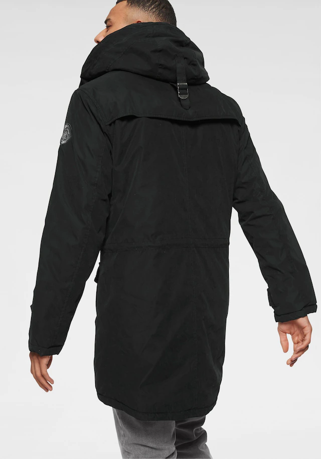 Bruno Banani Parka mit Kapuze Winterjacke mit Teddy Fleece gefüttert und anpassbarer Kapuze