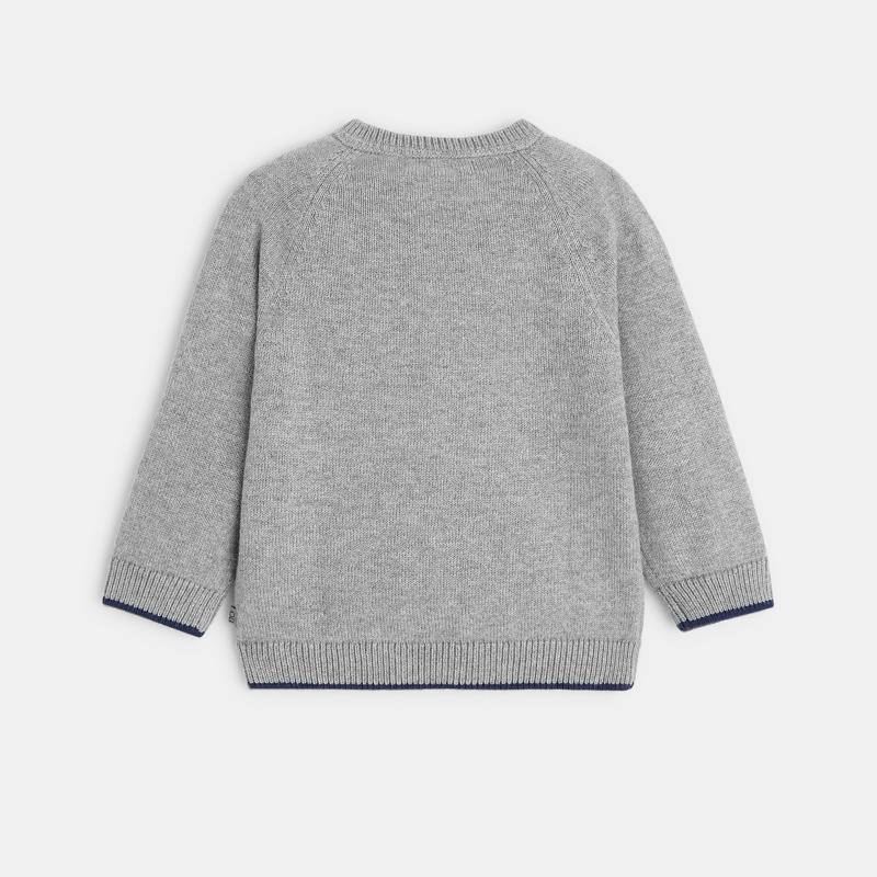 Pull maille patch gris bébé garçon Gris ou noir