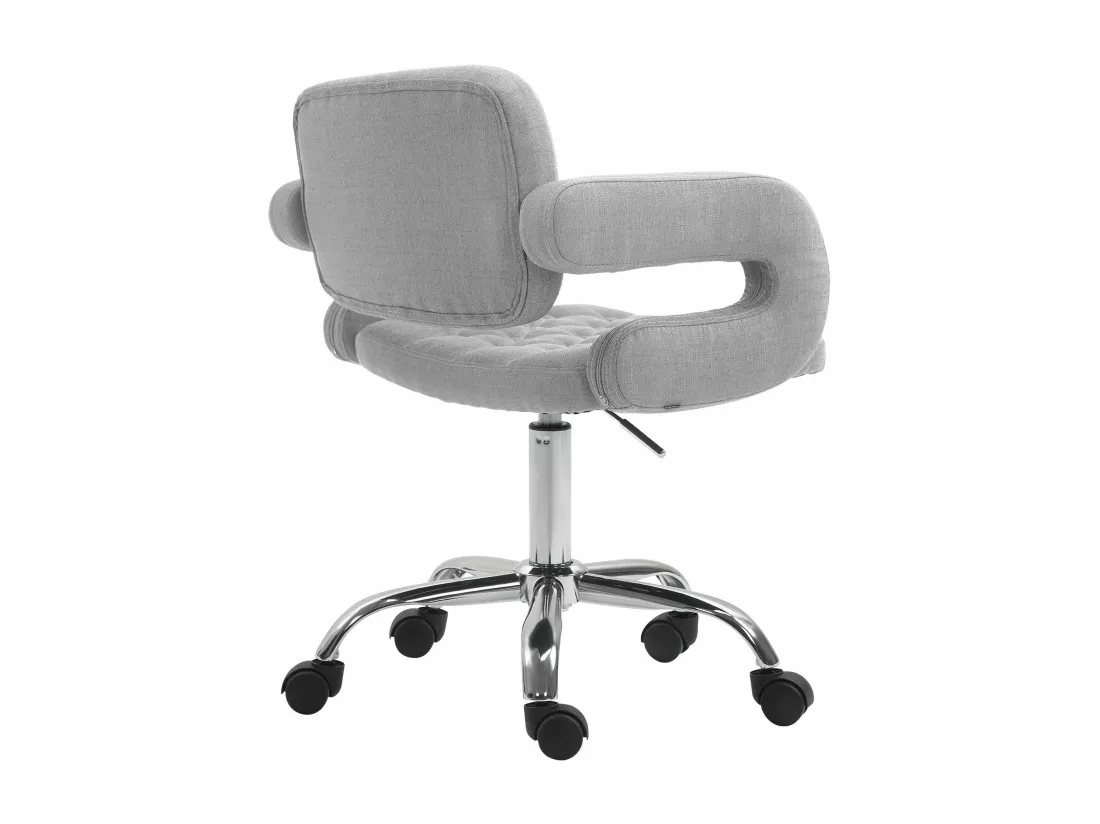 Chaise de bureau - Tissu & Métal chromé - Gris - Dublin