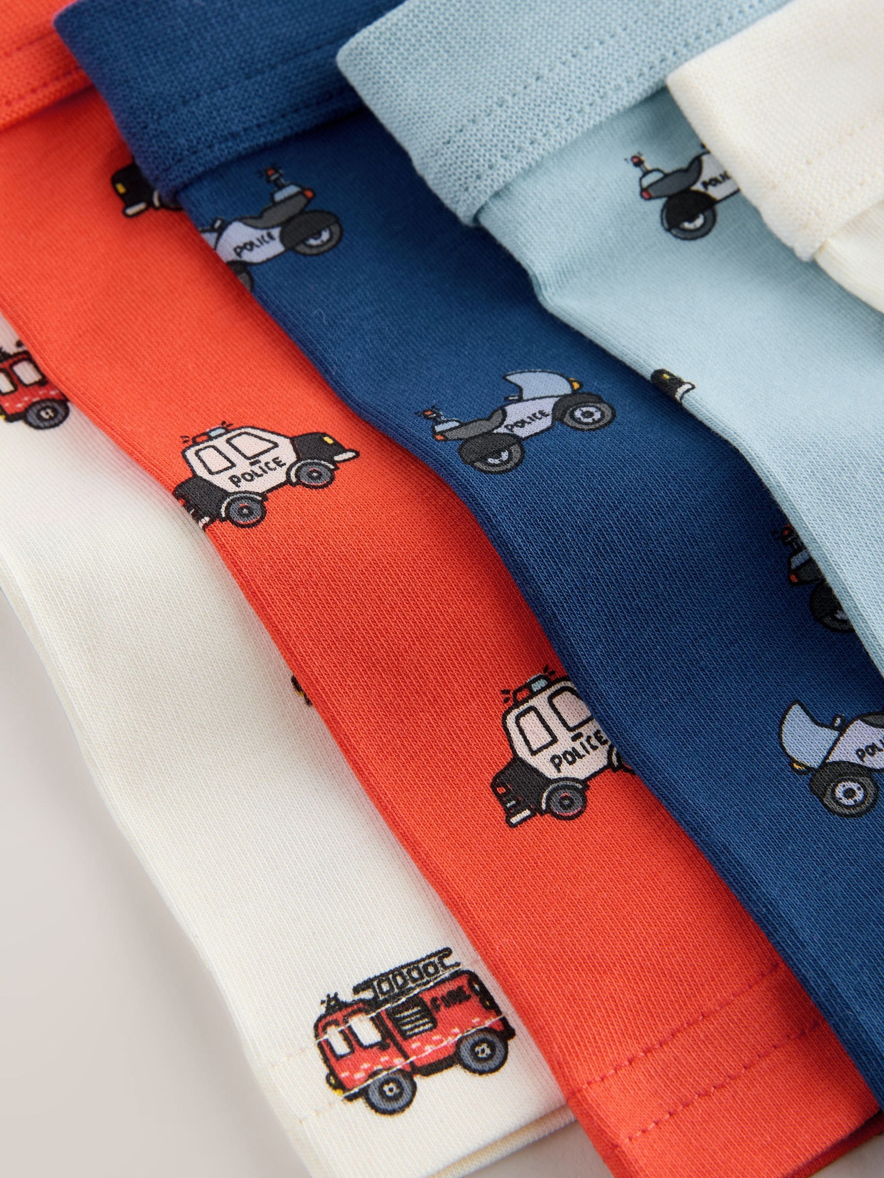 Rood/blauw met hulpvoertuigenprint - Verpakking van 7 boxershorts (1,5 - 12 jr)