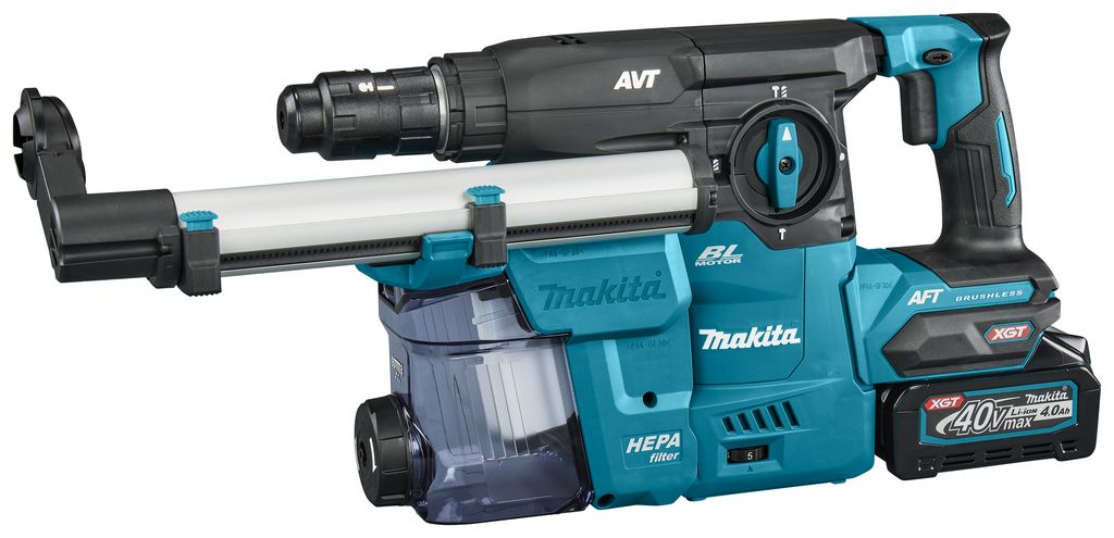 Makita HR009GM202 40V Max Combihamer set (2x4.0Ah) in koffer met stofafzuiging