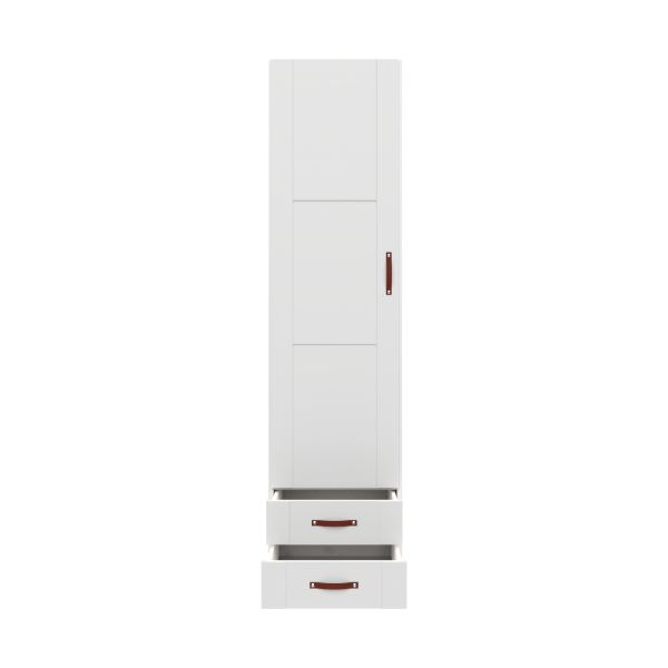 LIFETIME Kidsrooms Kledingkast 1-Deurs - 2-Lades - Wit Gelakt