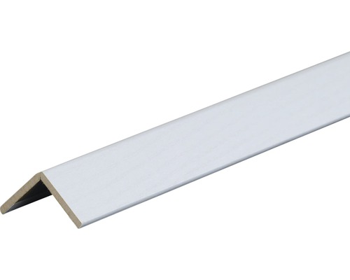 Hoeklijst essen kristalwit 28x28x2600 mm