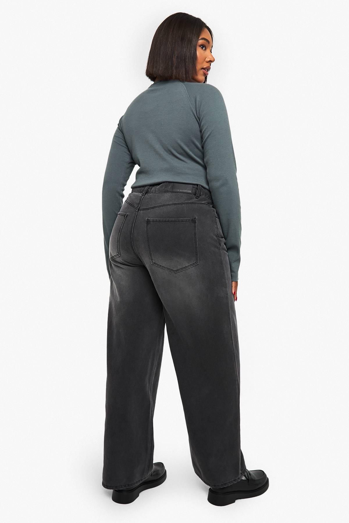 boohoo Jean Plus à coupe ample et taille mi-haute