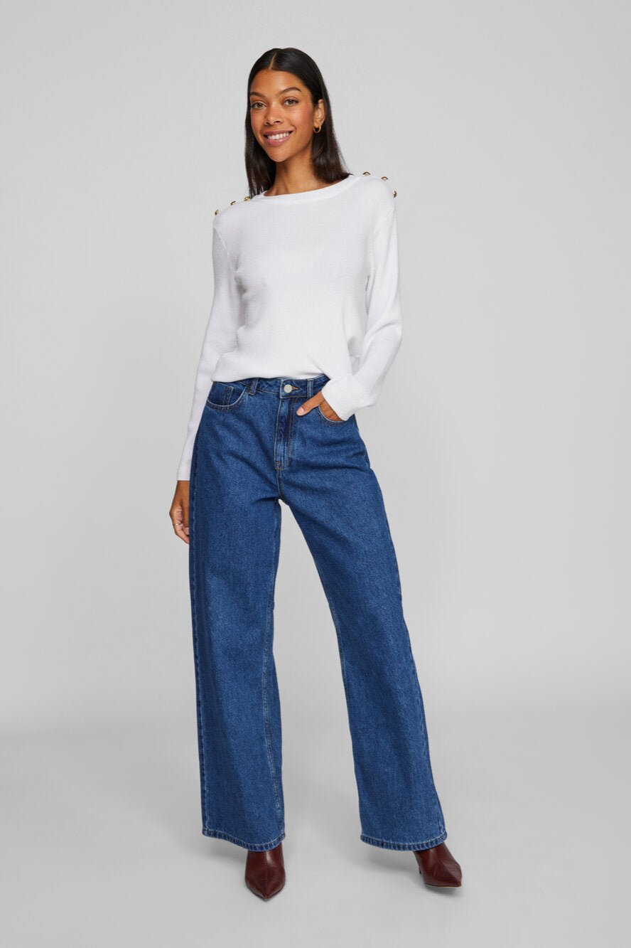 Vila  Vifreya HW Wide jeans - Medium Blue Denim