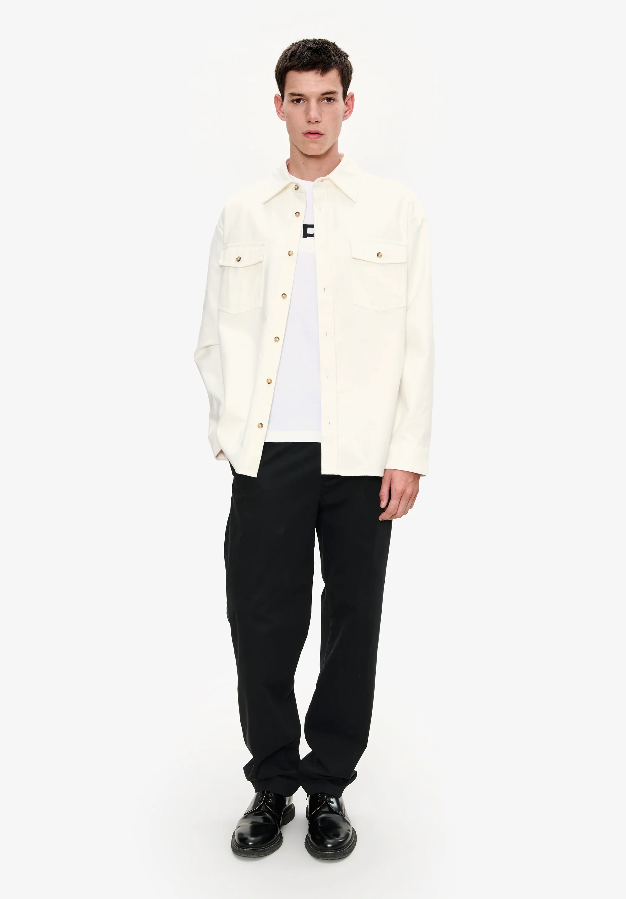 Surchemise coton uni - Blanc