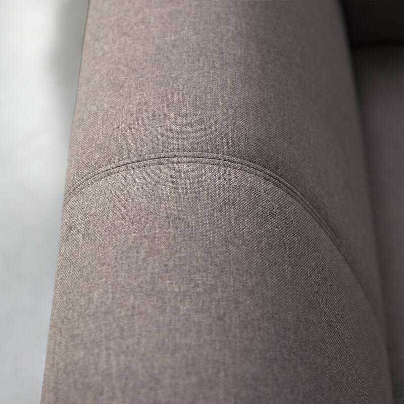 Canapé droit Finn en tissu, 3 places, gris taupe