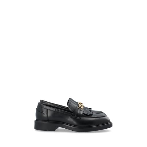 Bianco BIAAdda Fringe Chain Loafers, Black, 40