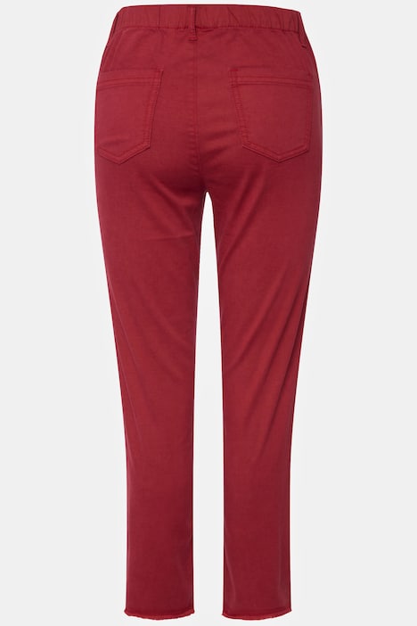 7/8-Slimhose, schmale Passform, 4-Pocket, Fransensaum, mit recyceltem Polyester