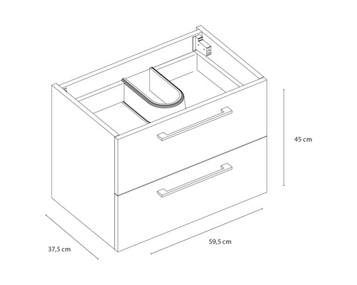 Onderkast Differentiation Somero BxHxD 60 x 45 cm x 38 cm Frontkleur antraciet mat 36.104.49