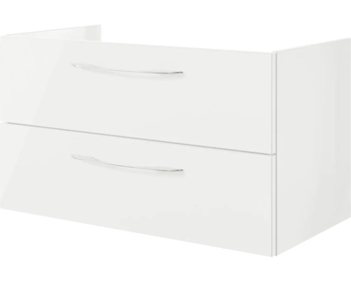 4-delige badkamermeubelset Pelipal serie 4035 BxHxD 118 x 61,2 x 44,5 cm, witte fronten met witte keramische wastafel, chromen grepen, 40351200211500