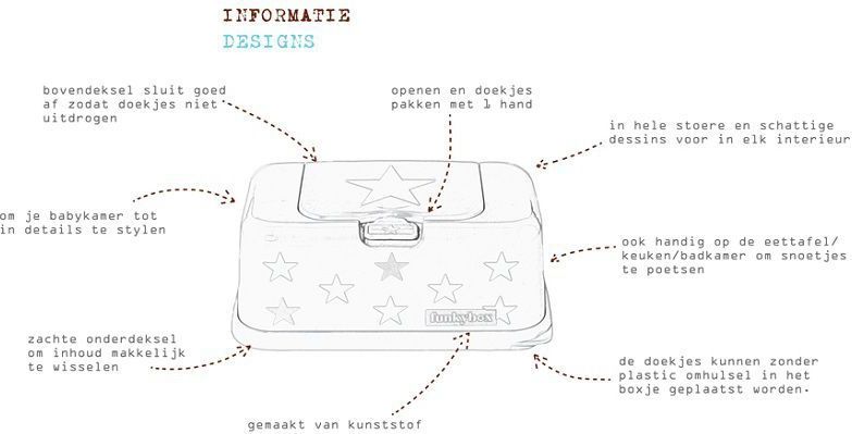 Funkybox - Clay Grey - Billendoekjes Doosje - Geschikt voor Alle Soorten Vochtige Babydoekjes