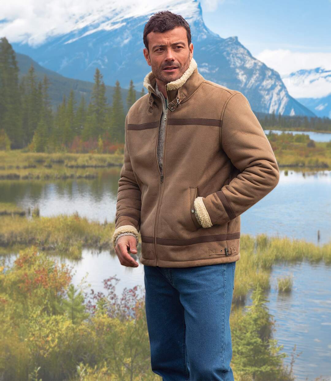 Blouson Aventurier Suédine Fourré Sherpa