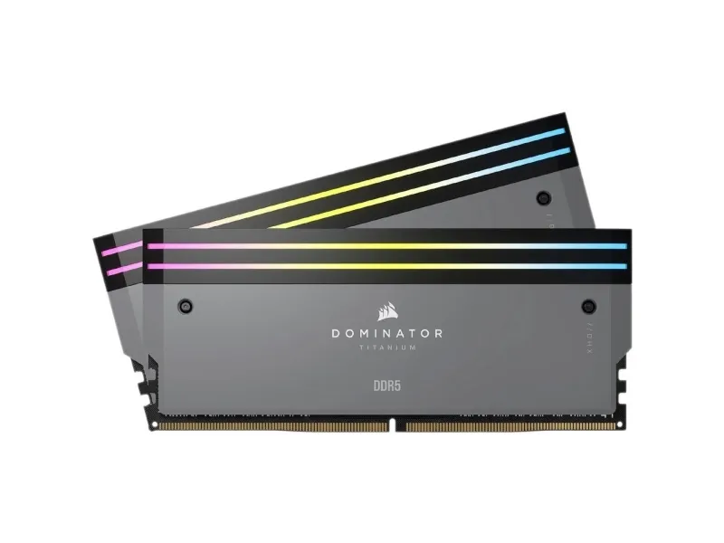 CORSAIR Dominator Titanium RGB - DDR5 - sæt - 64 GB: 2 x 32 GB - DIMM 288-PIN - 6000 MT/s / PC5-48000 - CL30 - 1.4 V - ikke bufferet - ikke-ECC - grå