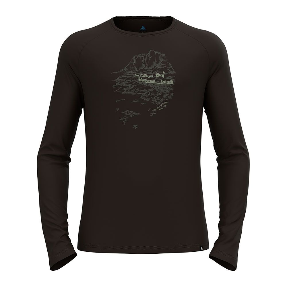 Odlo ASCENT MERINO 200 DAWN TRACKS - Tee-shirt Homme black