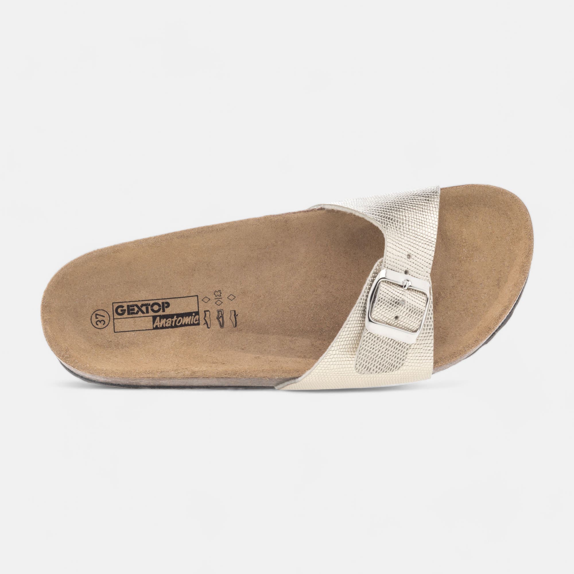 Mules semelle liège Femme or