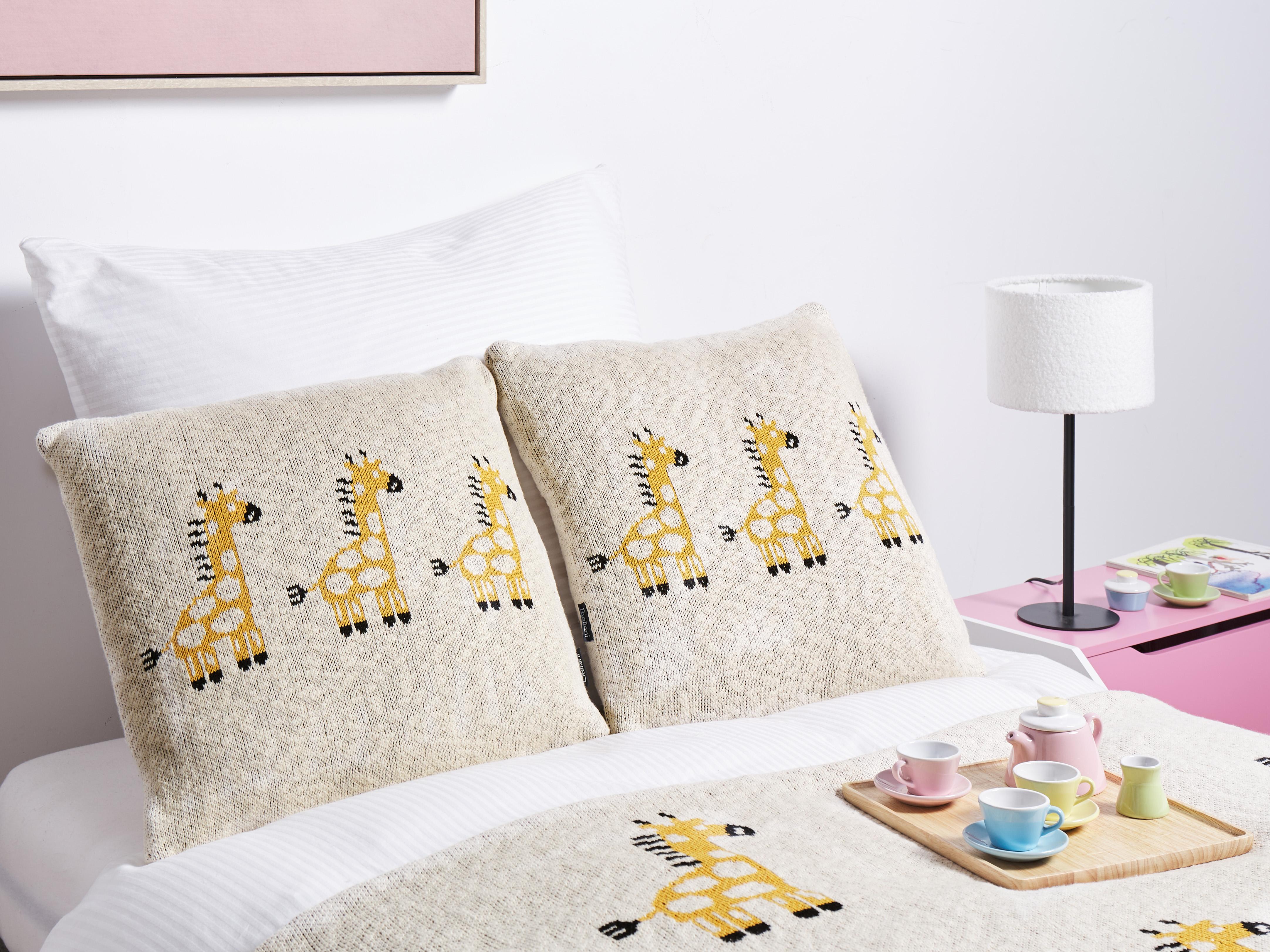 Set van 2 sierkussens CHILARI Katoen 45 x 45 cm Beige