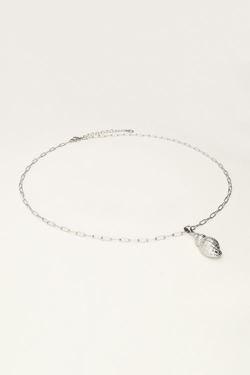 Ocean schakelketting met wokkelschelp en parel