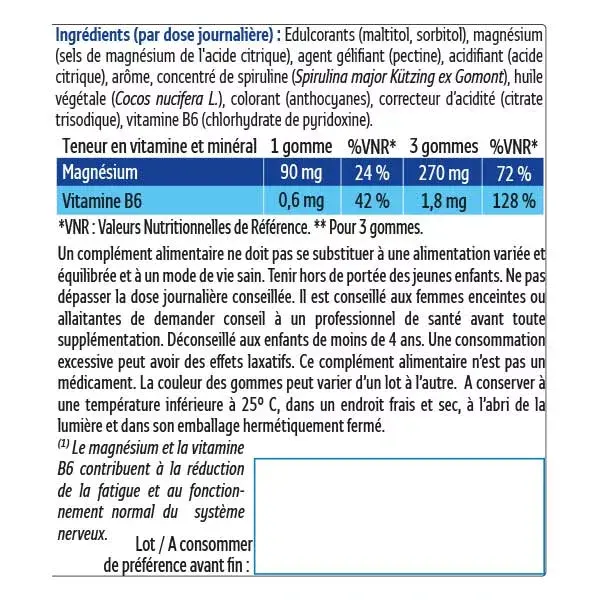 Gomas de Magnésio Forté Pharma com Magnésio e Vitamina B6 para Alívio do Estresse - 45 gomas
