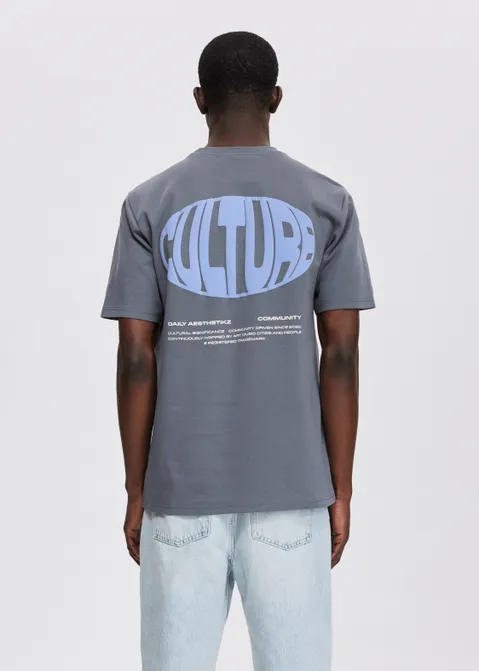 T-shirt met print culture grijs (GRS.D)