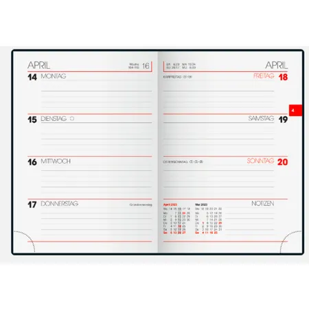 BRUNNEN Wochenkalender Taschenkalender Flower, 2S/1W, 2023