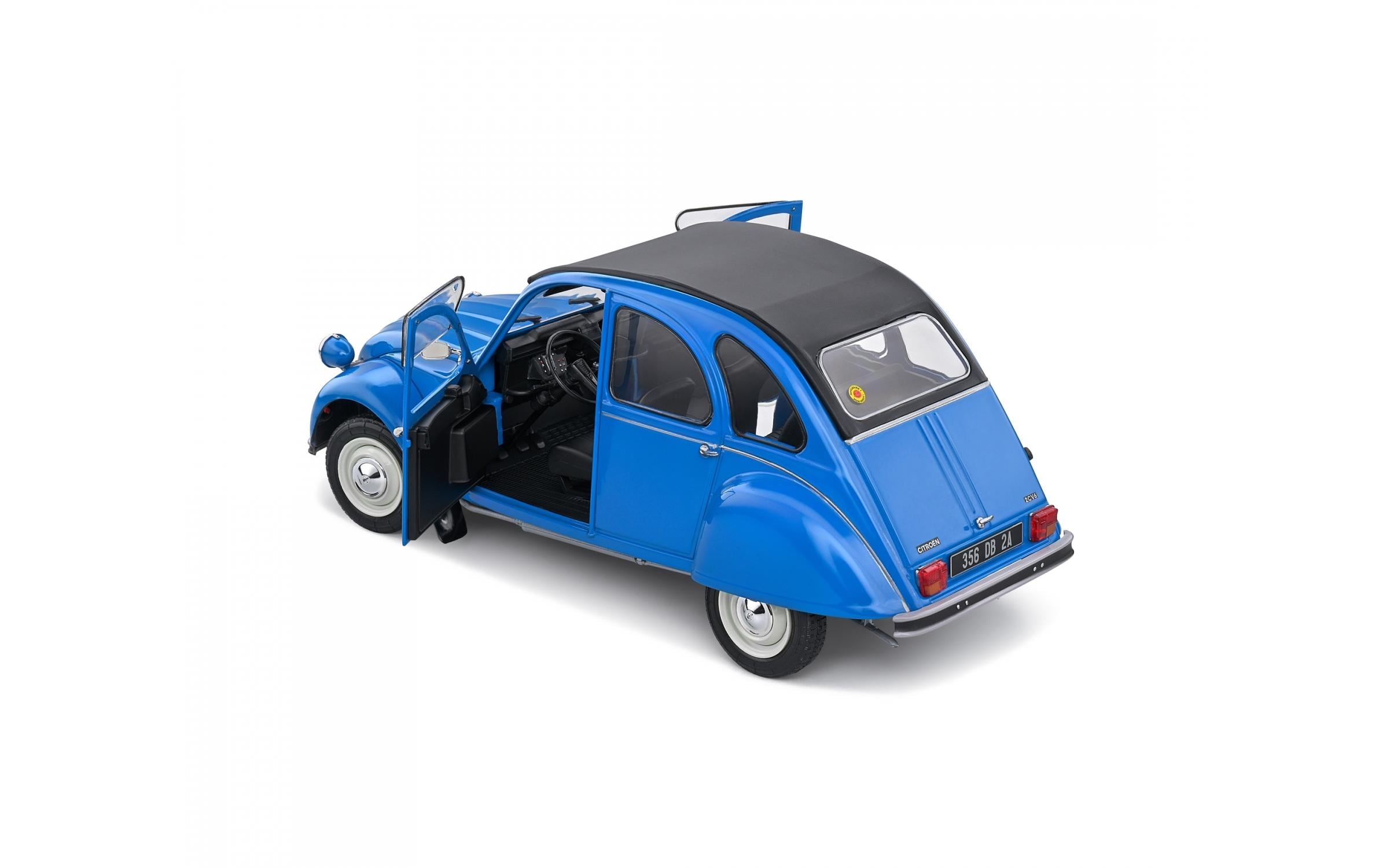Citroen 2CV6 Petrole Blau, 1:18Detailgetreues Modellauto für Sammler im Massstab 1:18