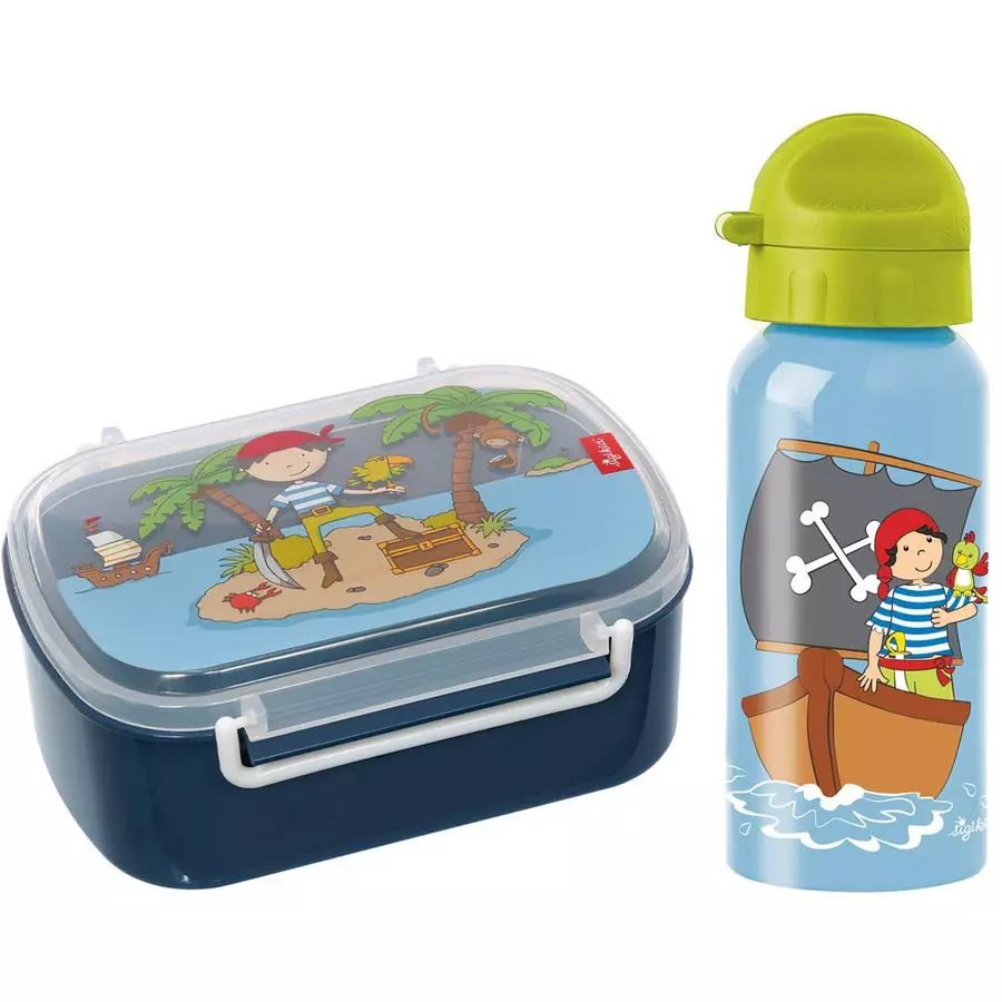 Sigikid Brotdose + Trinkflasche 2er Set dunkelblau