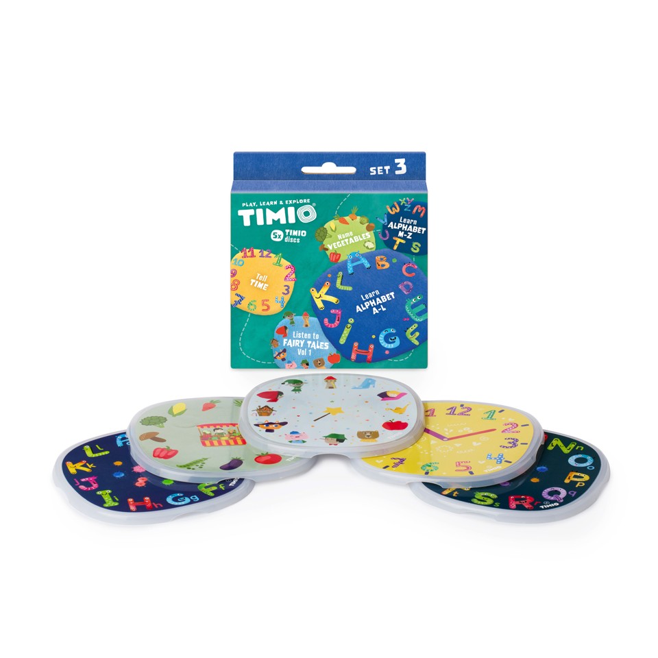 Timio - Disc Set 3 - Eventyr, tiden, grøntsager, alfabet A-Log alfabet M-Z - (TM-TMD-03E)