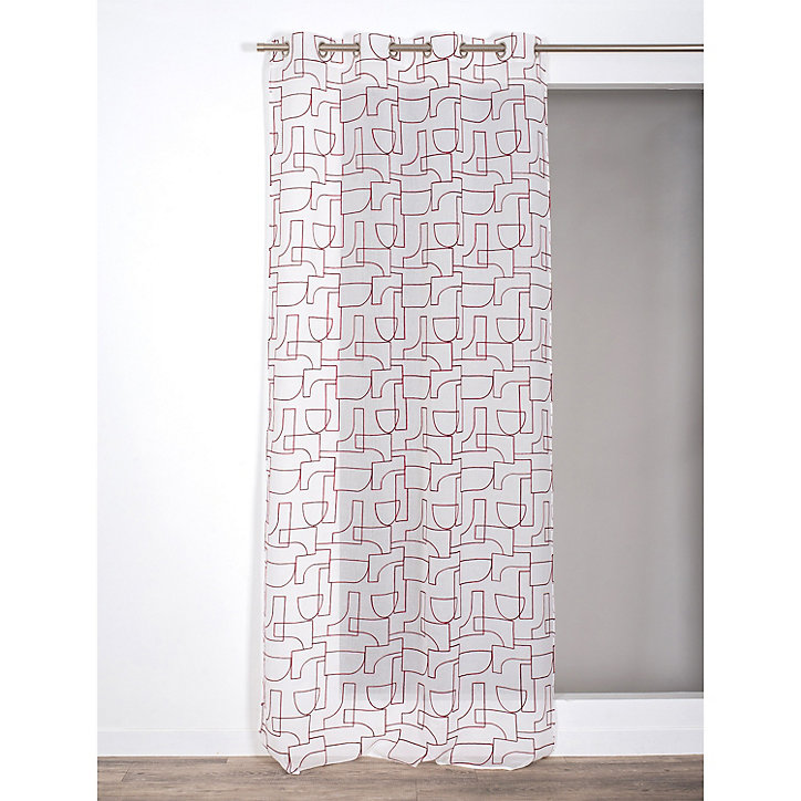 Voilage tamisant à œillet Play Rocle l.140 x l.240 cm rouge bourgogne