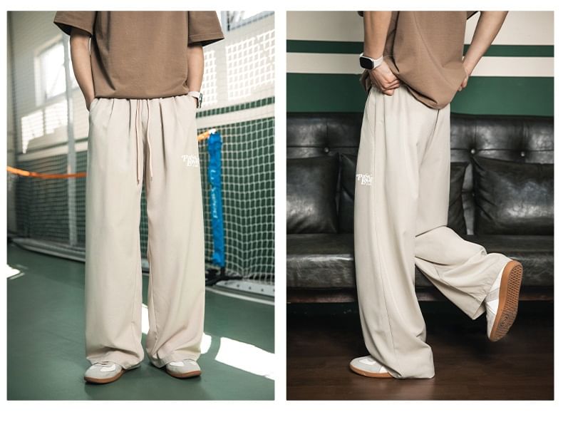 Really Point - Wijde broek met trekkoord en letters