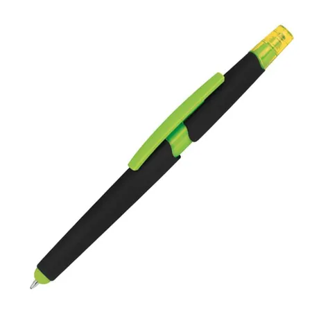 Macma Touchpen Kugelschreiber mit Textmarker und Touchfunktion, apfelgrün, 5 Stück