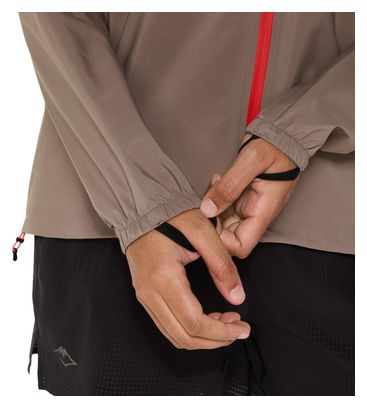 Veste imperméable Asics Fujitrail Elite Beige Femme