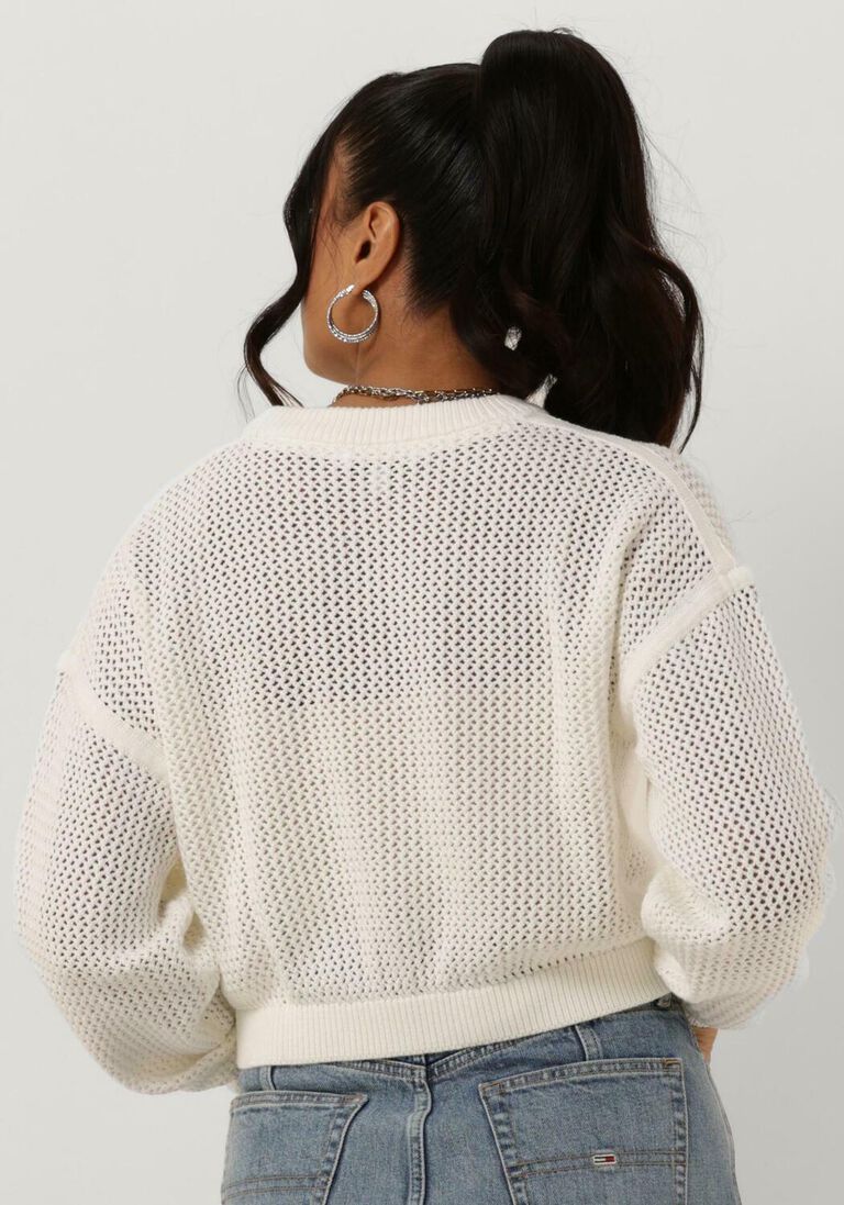 TOMMY JEANS witte tommy jeans trui tjw open stitch flag sweater